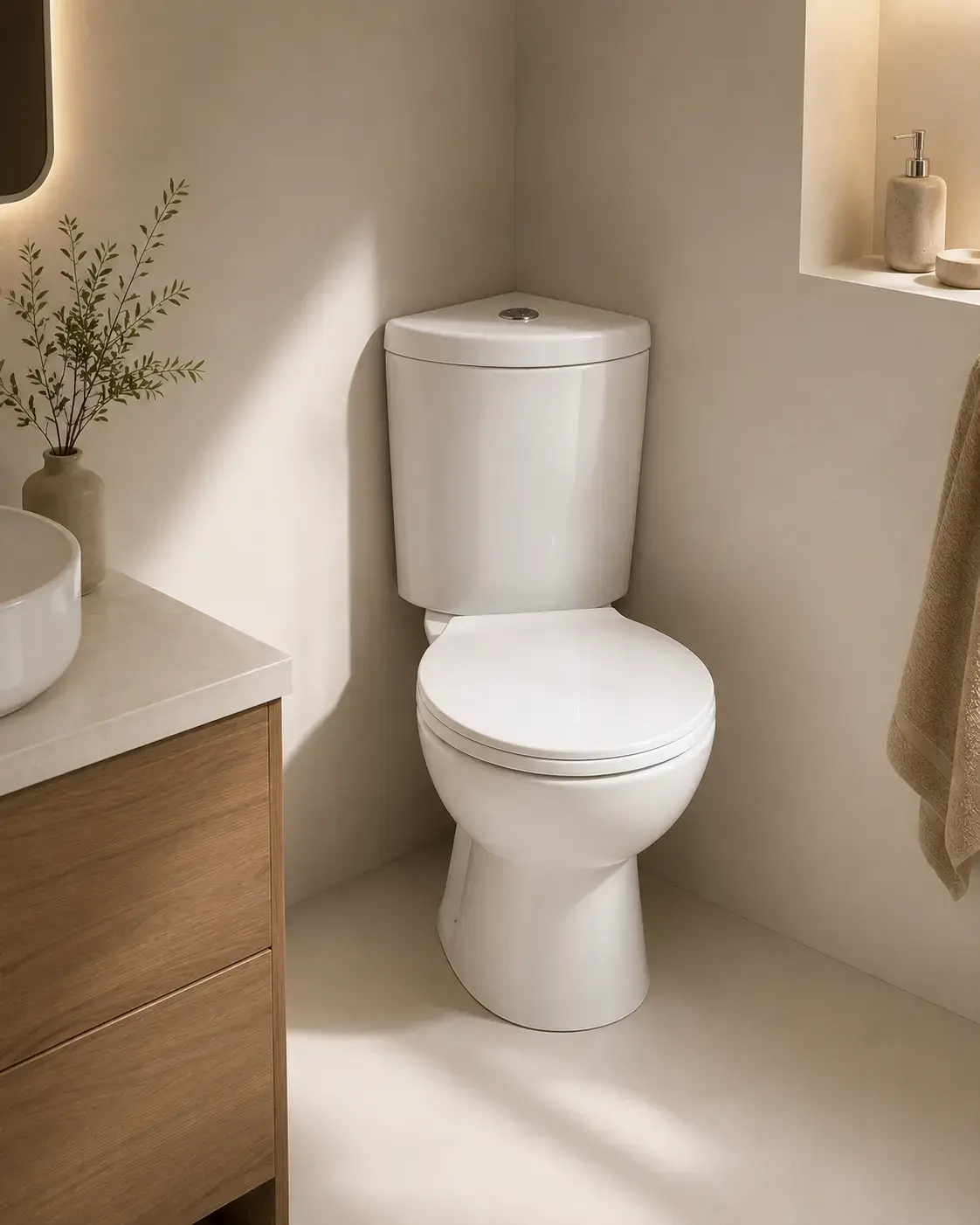 WC à poser d'angle, Corner Compact
