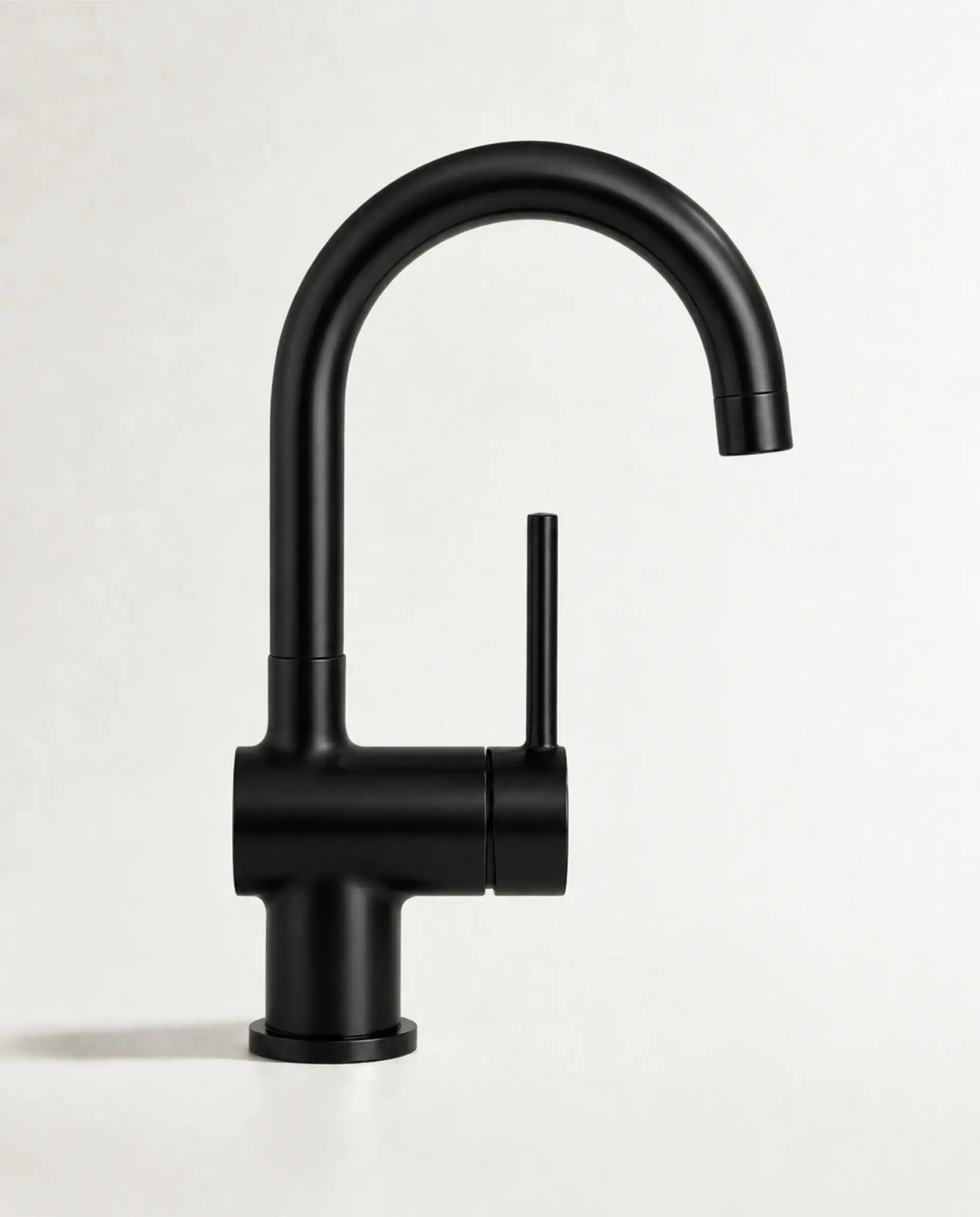 Robinet mitigeur lavabo col de cygne noir brossé, Châtelet
