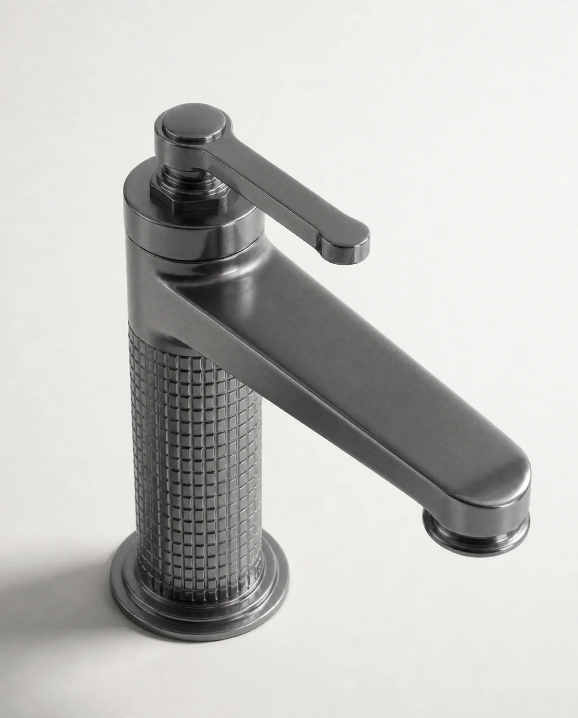 Mitigeur lavabo cannelé, gun métal, César 1   