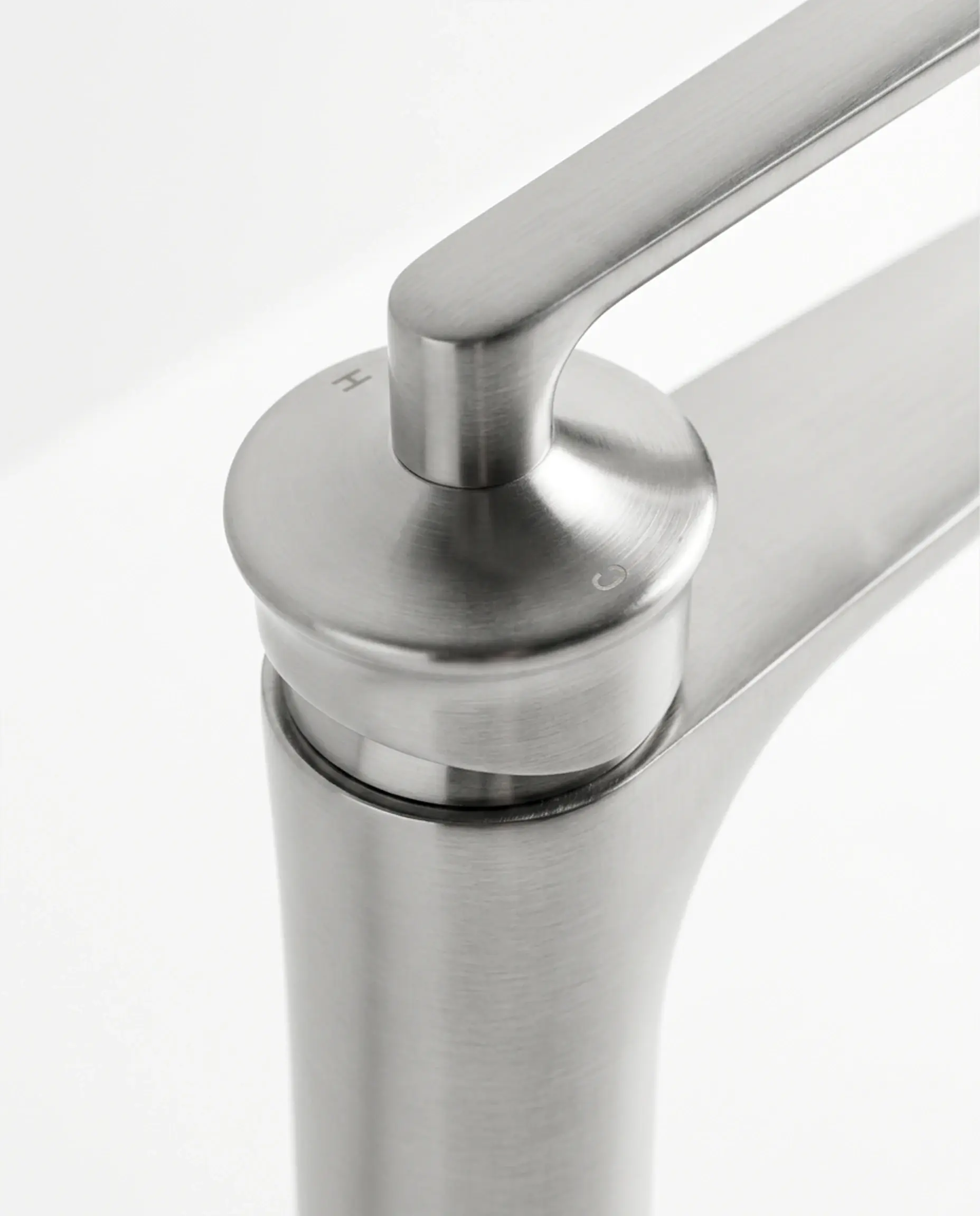 Robinet Mitigeur Lavabo Haut, Art Déco, Inox Brossé