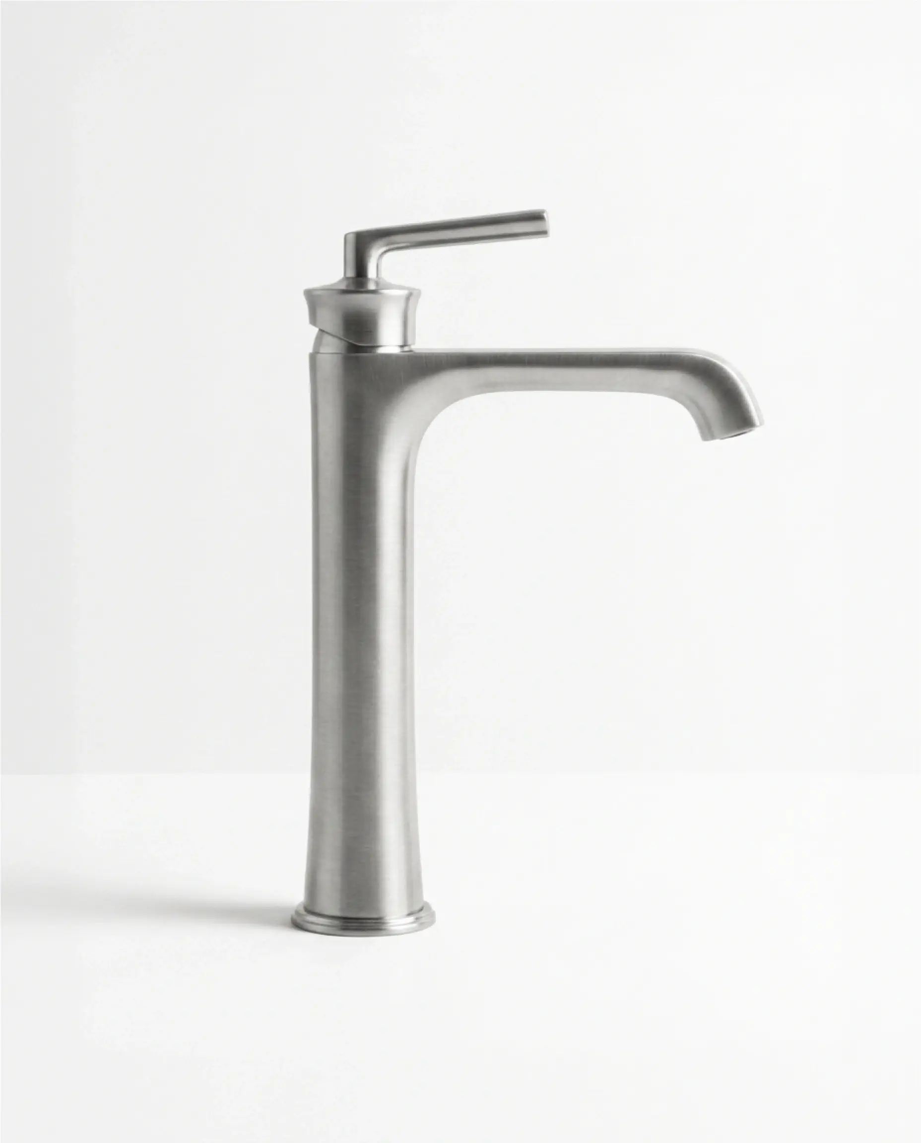 Robinet Mitigeur Lavabo Haut, Art Déco, Inox Brossé