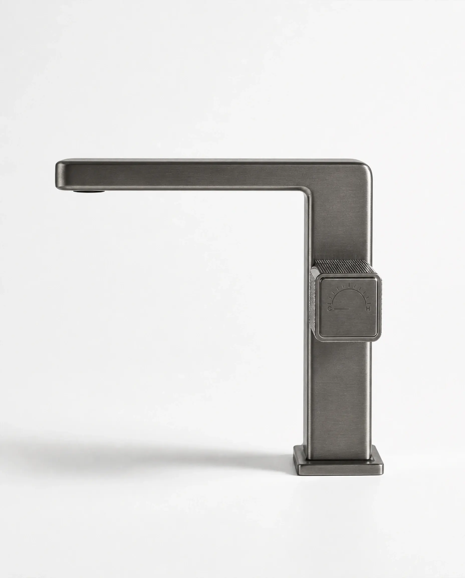 Mitigeur de lavabo manette cannelé, Gun métal, Star 