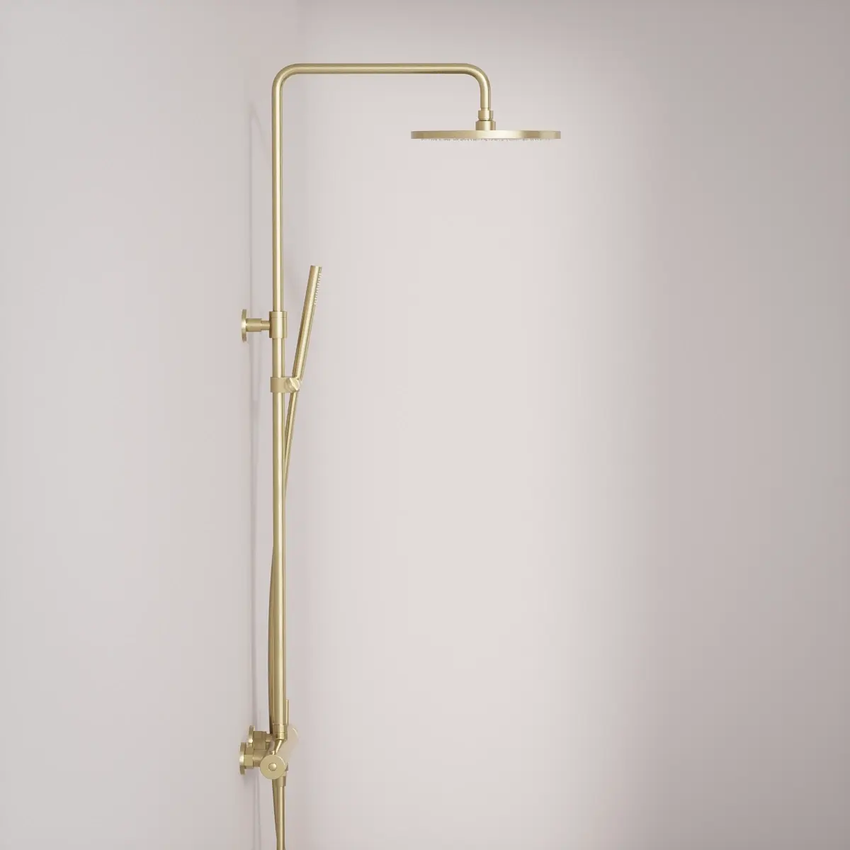 Colonne de douche mitigeur, Ø25cm, inox doré brossé, Châtelet III
