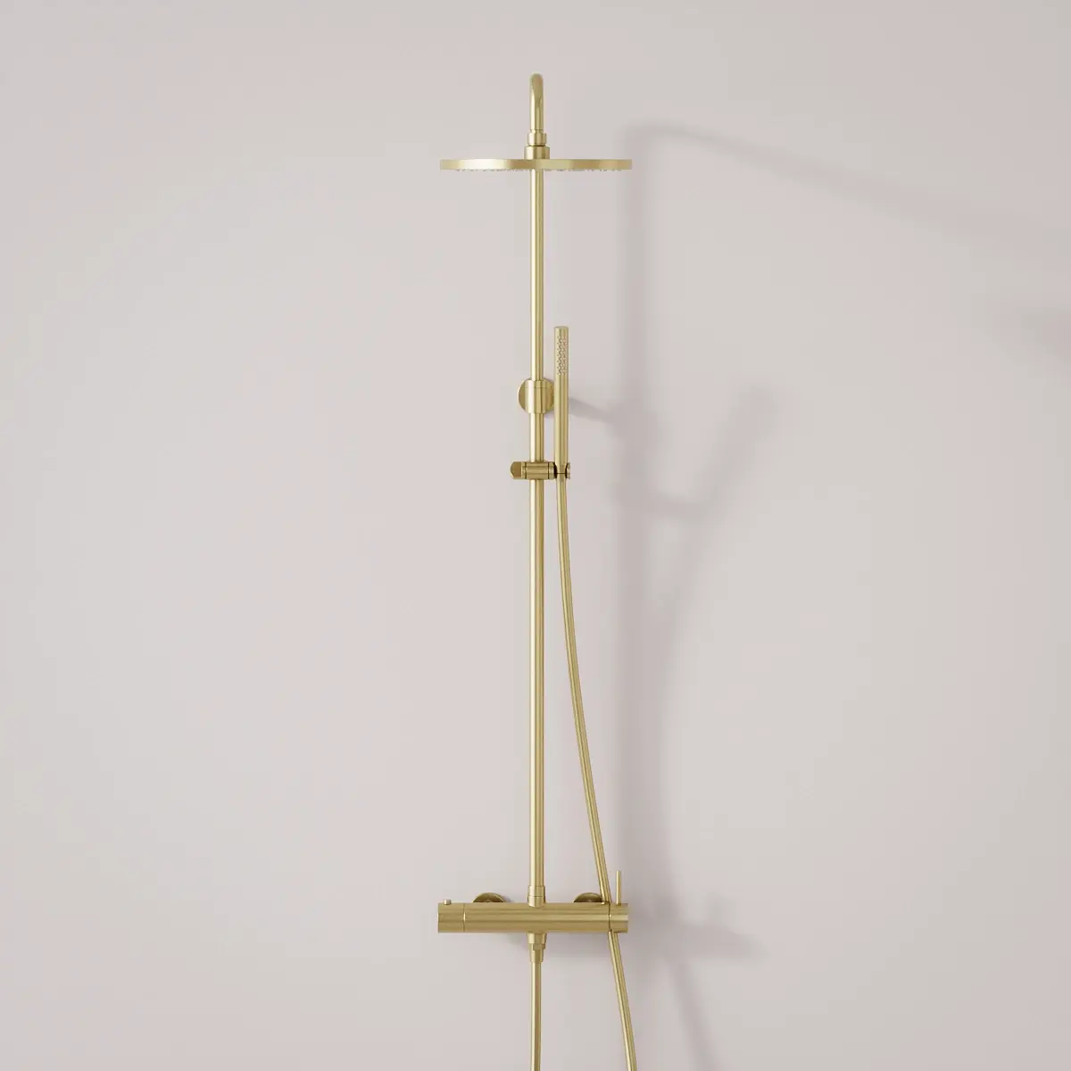 Colonne de douche mitigeur, Ø25cm, inox doré brossé, Châtelet III
