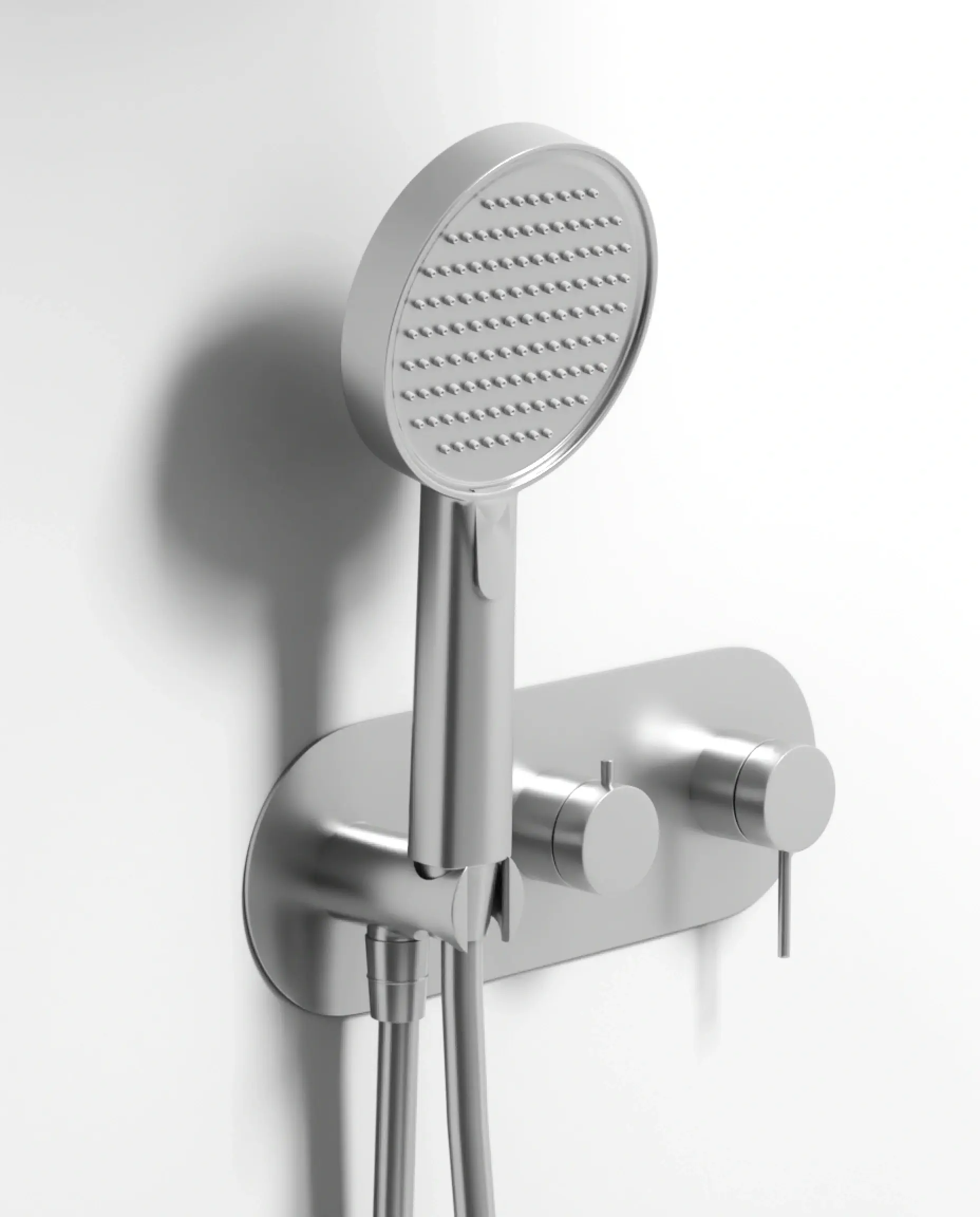Composition mitigeur de douche encastrée avec plaque, Silver white, Madeleine  