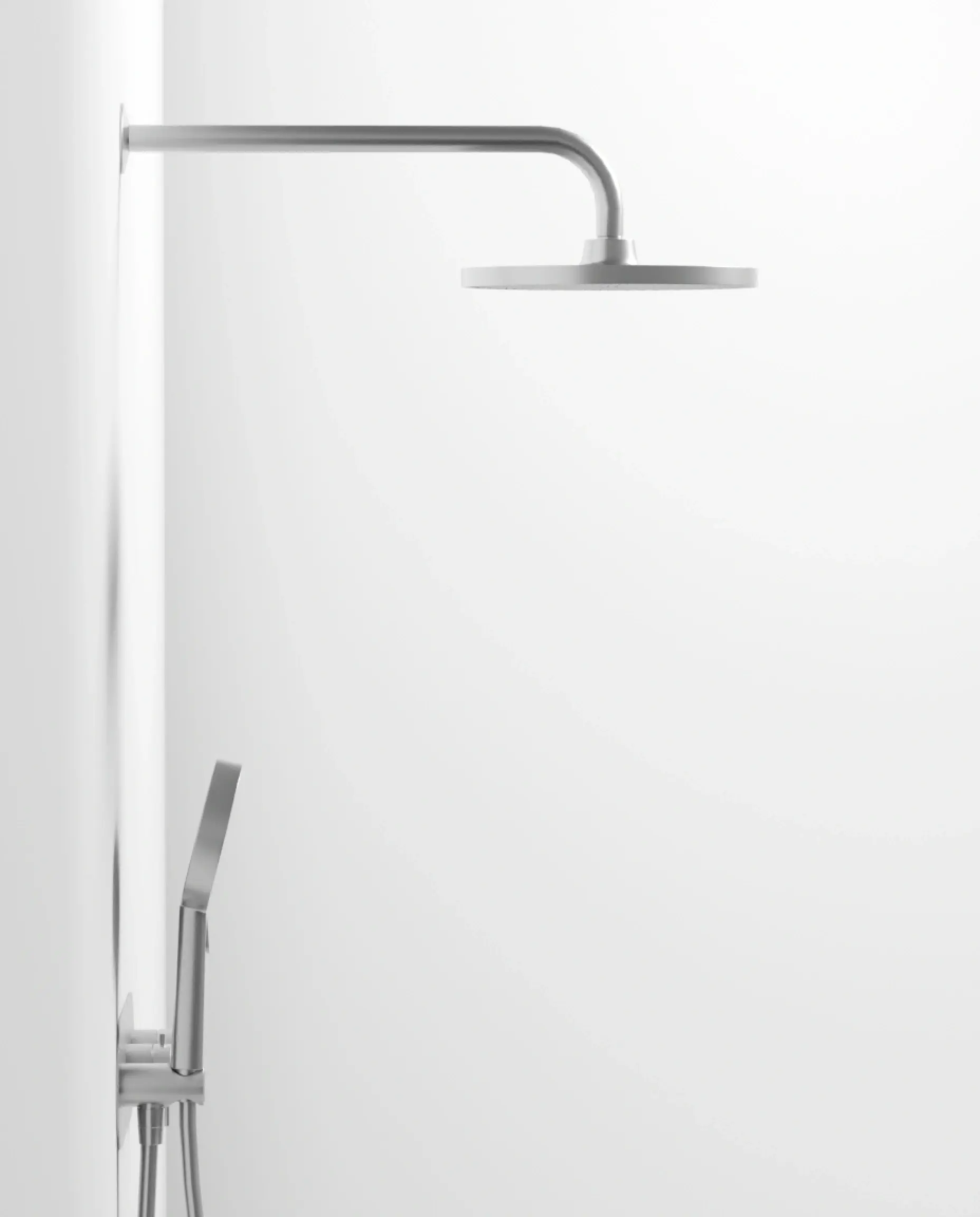 Composition mitigeur de douche encastrée avec plaque, Silver white, Madeleine  