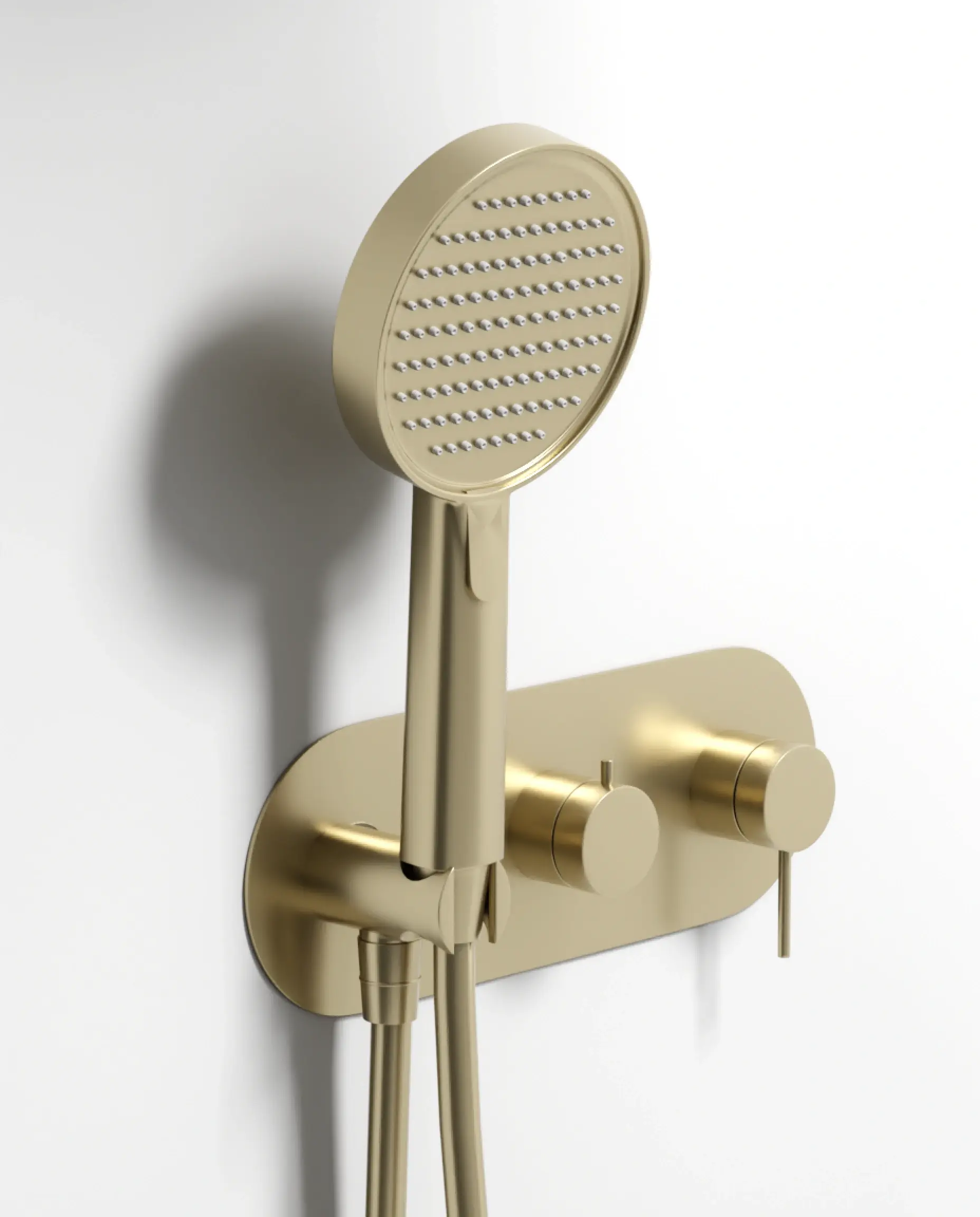 Composition mitigeur de douche encastrée avec plaque, Champagne, Madeleine 