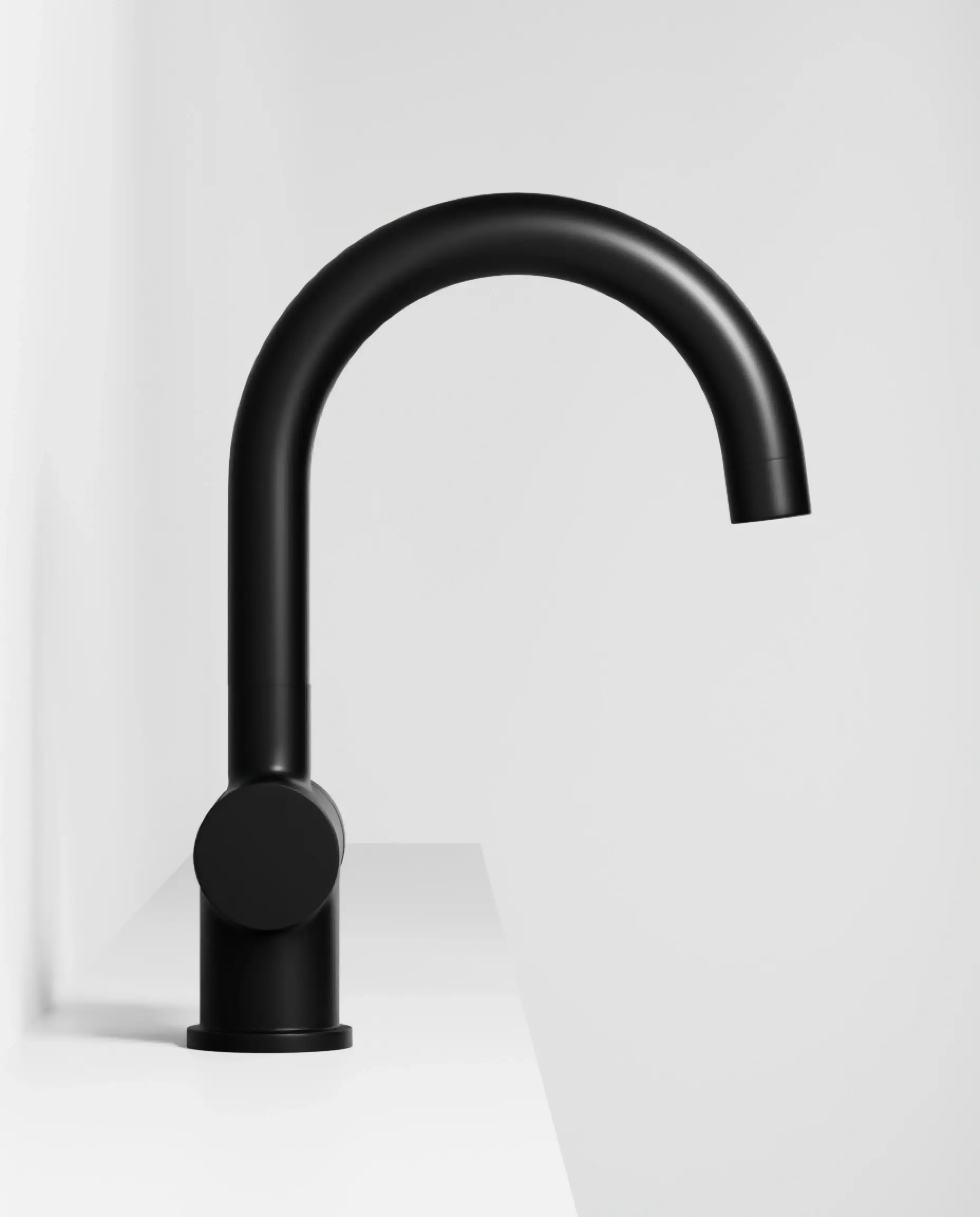 Robinet mitigeur lavabo col de cygne noir brossé, Châtelet