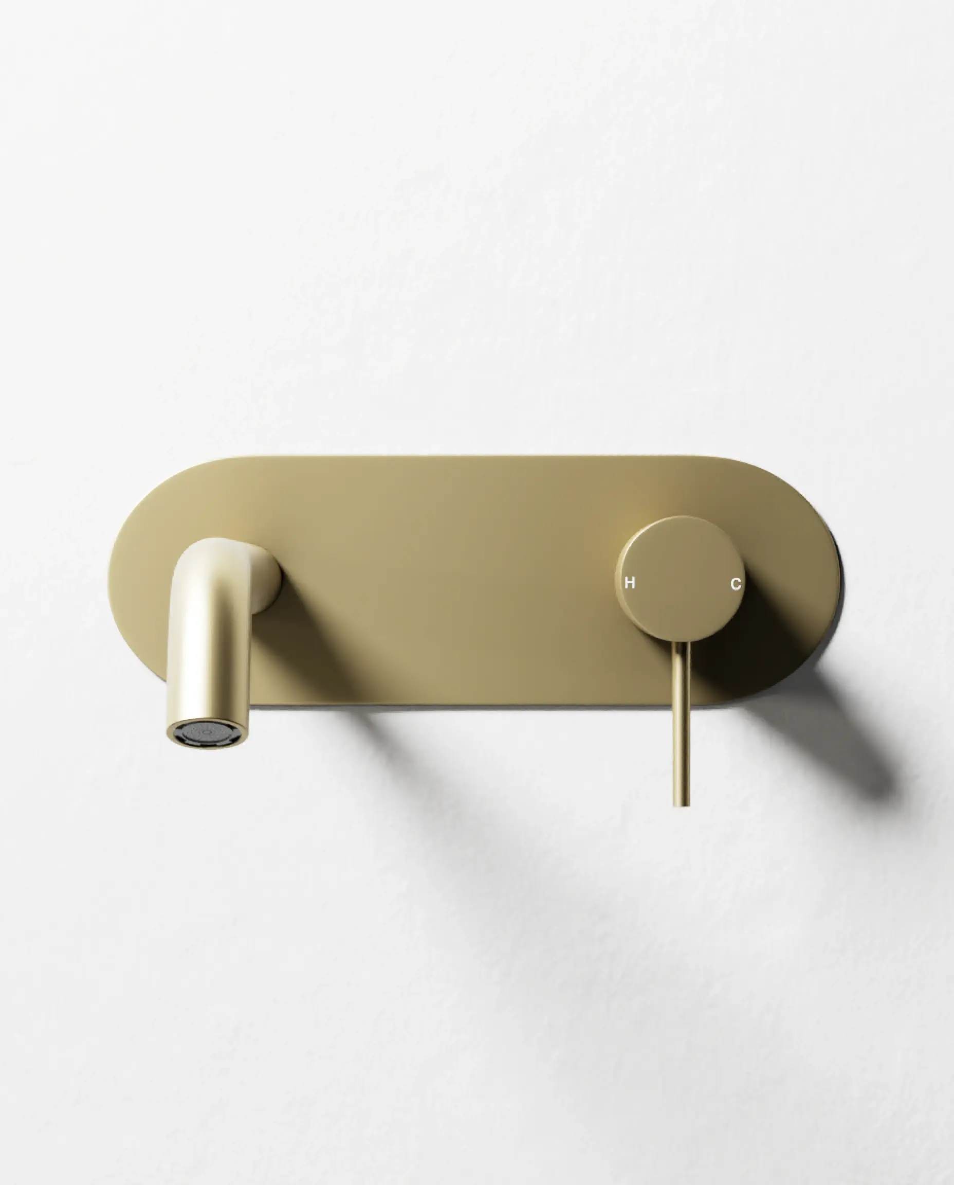 Mitigeur lavabo encastré avec plaque, Champagne, Madeleine