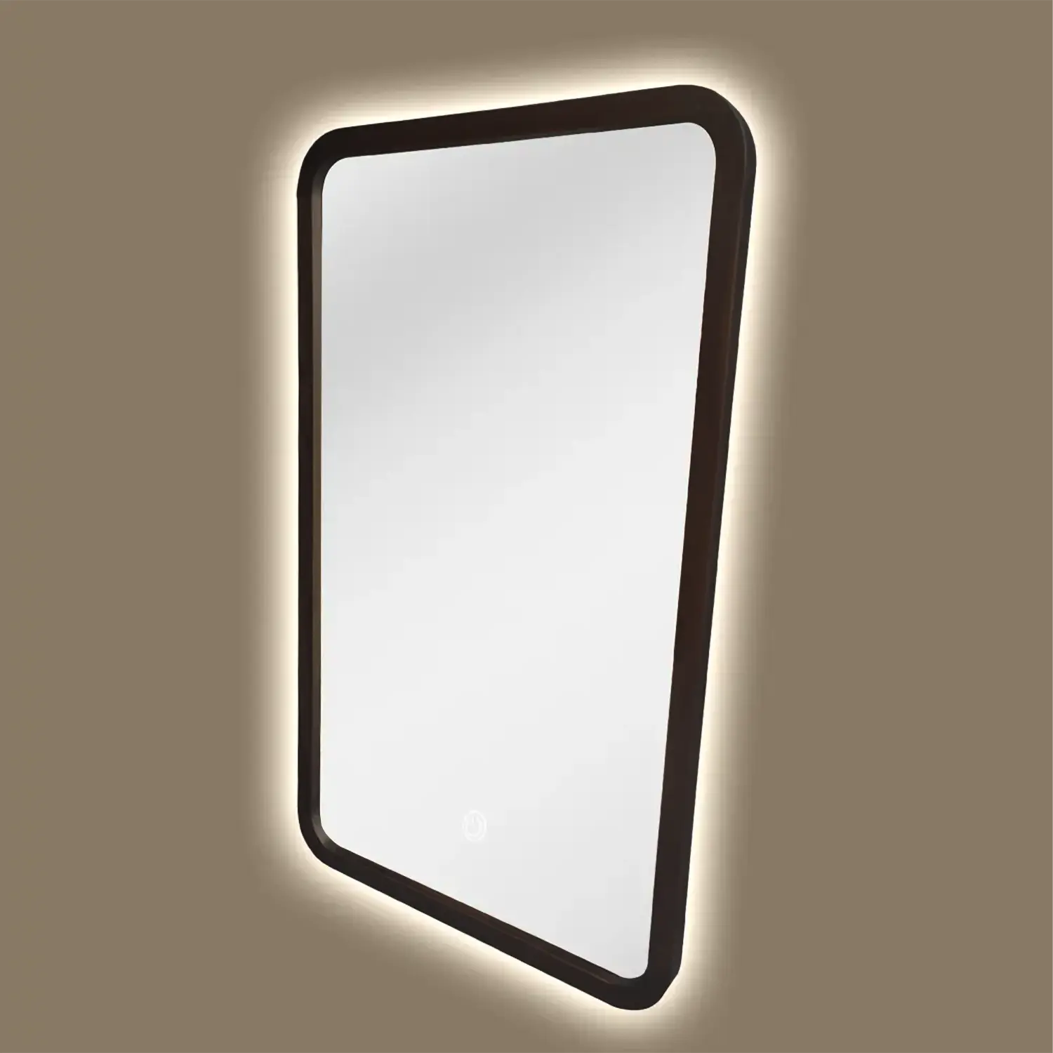 Miroir rétroéclairé et réversible 60x100 cm, cadre Noyer, Yuna 