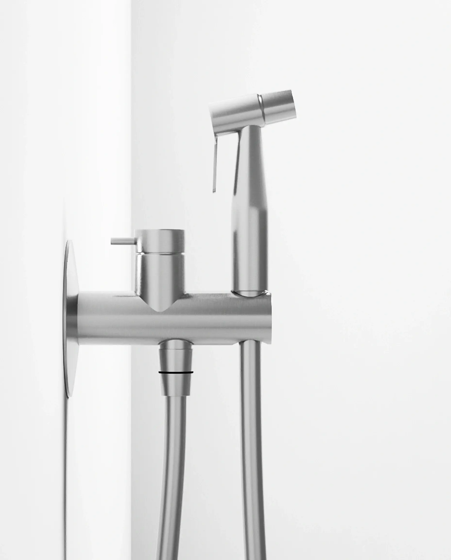 Set douchette hygiénique encastrée, Silver White, Madeleine