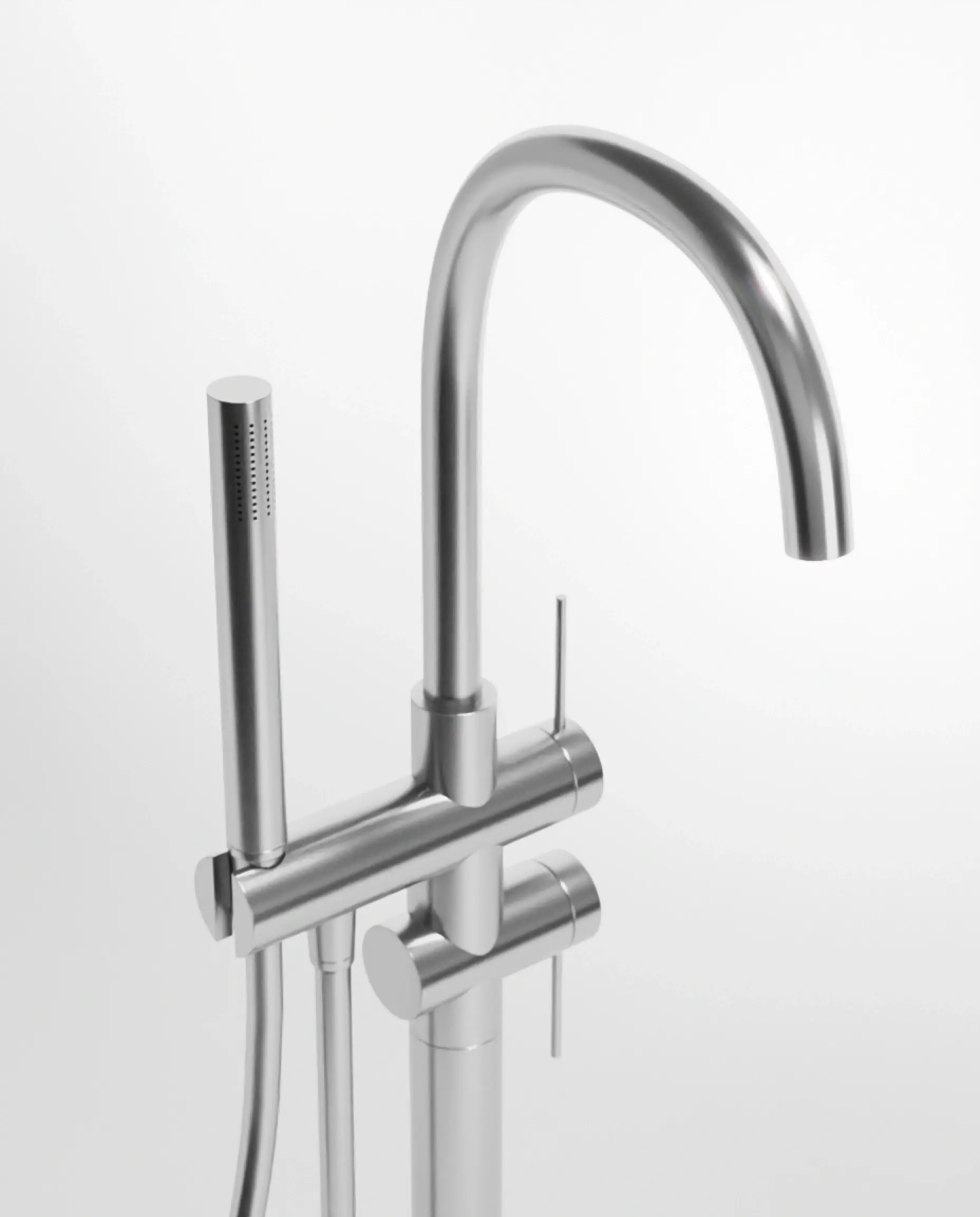Robinet mitigeur de baignoire sur pied, Silver white, Madeleine            