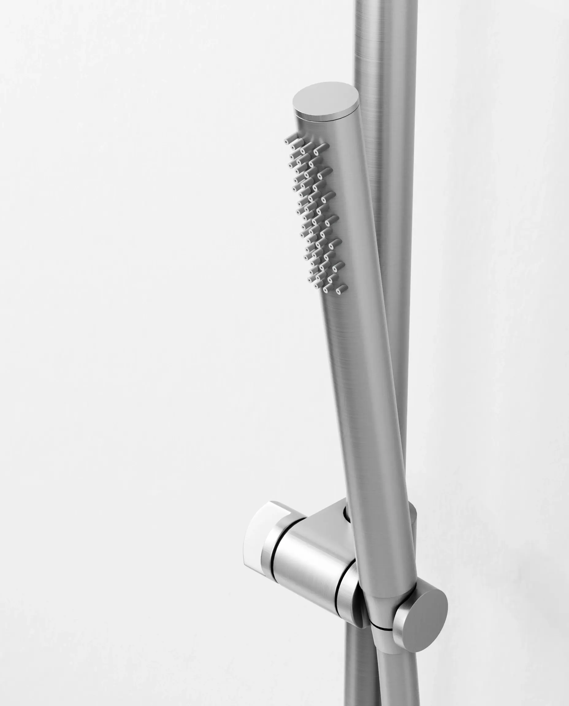 Mitigeur douche externe, barre et douchette tube, Inox brossé, Chatelet 