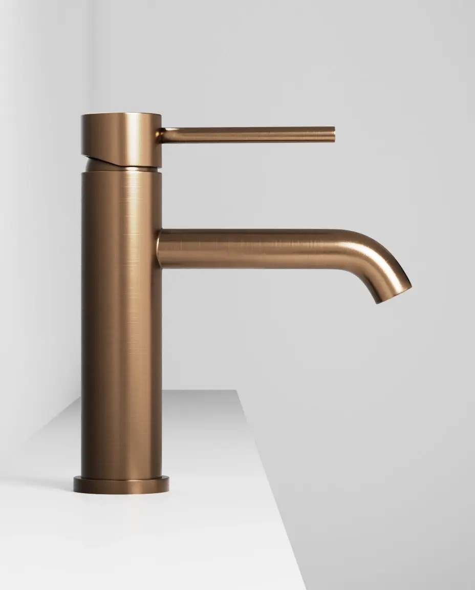 Robinet mitigeur lavabo doré rose brossé, Châtelet