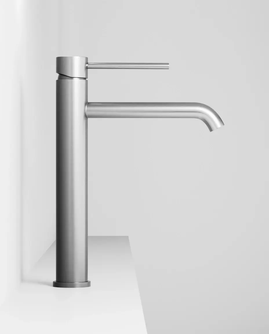 Mitigeur lavabo haut inox brossé, Châtelet
