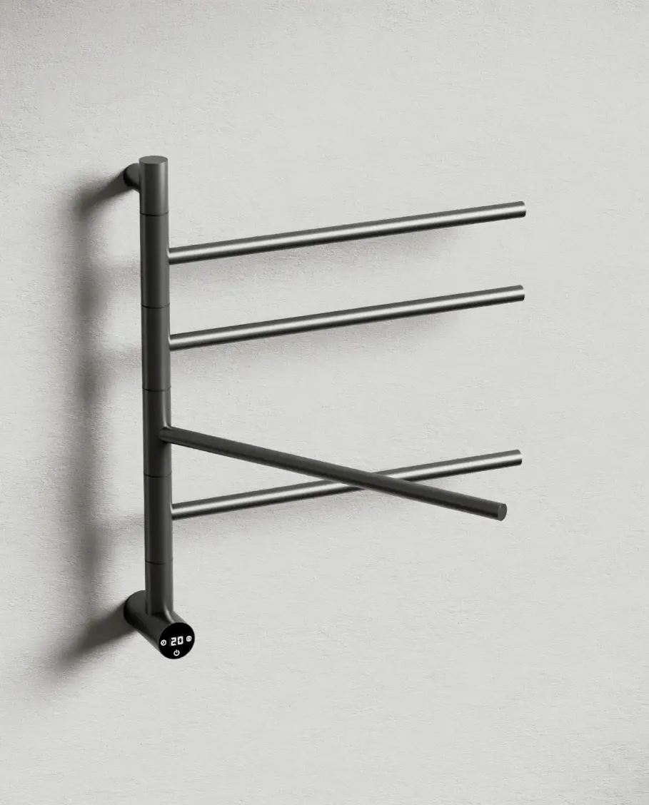 Sèche serviette 47.3x57x12cm, 75W, Gun métal brossé, Elios 