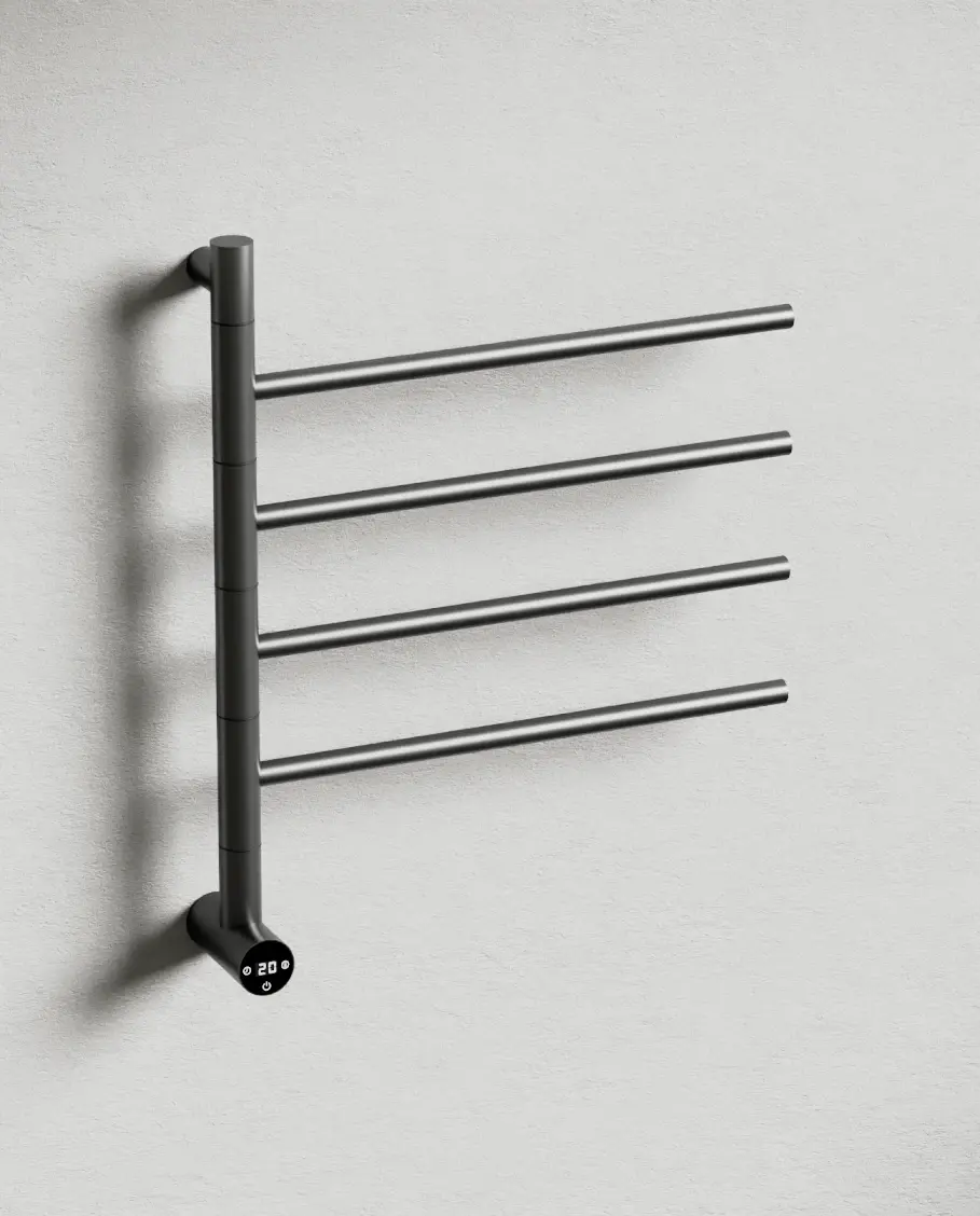 Sèche serviette 47.3x57x12cm, 75W, Gun métal brossé, Elios 