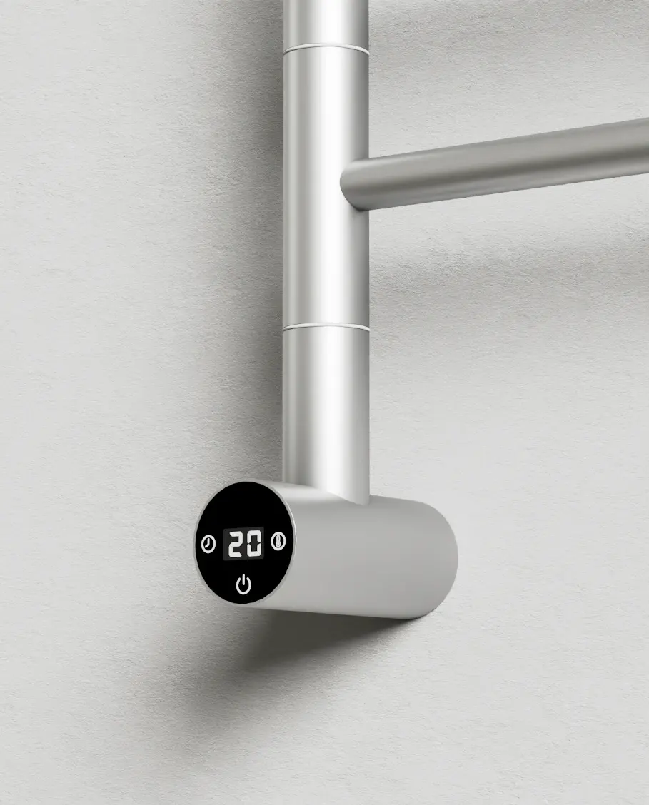 Sèche serviette 47.3x57x12cm, 75W, Inox brossé, Elios  