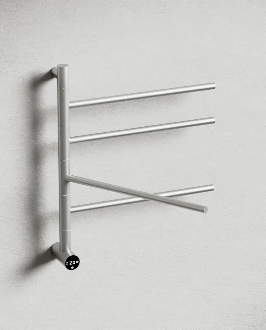 Sèche serviette 47.3x57x12cm, 75W, Inox brossé, Elios  