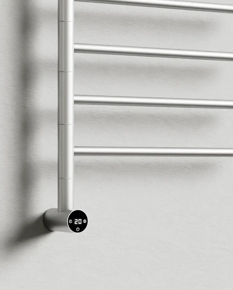 Sèche serviette 47.3x57x12cm, 75W, Inox brossé, Elios  