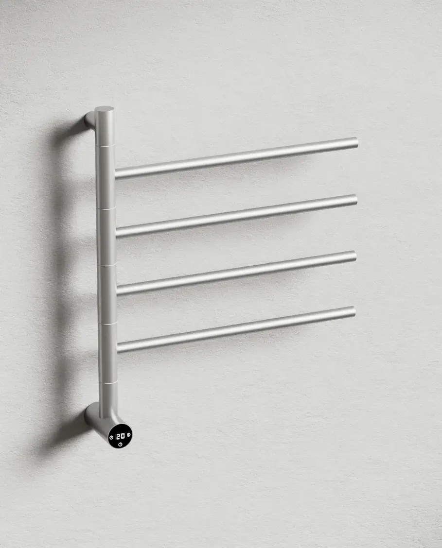Sèche serviette 47.3x57x12cm, 75W, Inox brossé, Elios  