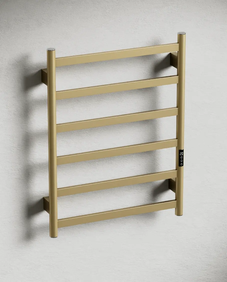 Sèche serviette 57.3x75.4x9.3cm, 140W, Doré  brossé, Scala 