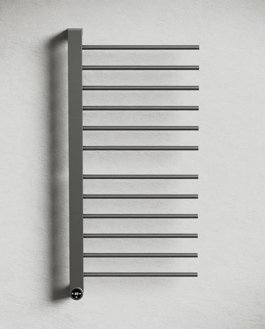 Sèche serviette 192W, Gun métal brossé, Calda  