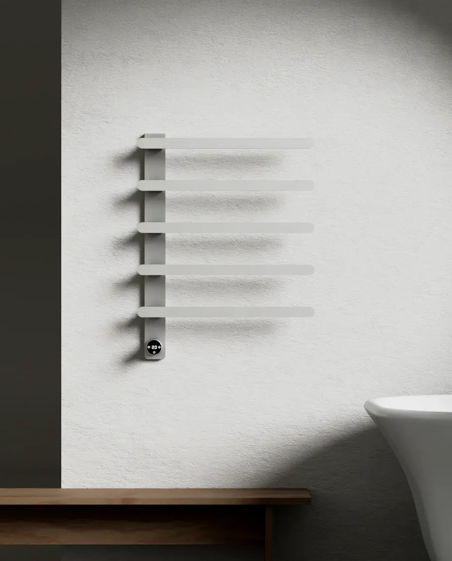 Sèche-serviettes mural électrique 90W finition inox brossé Solar