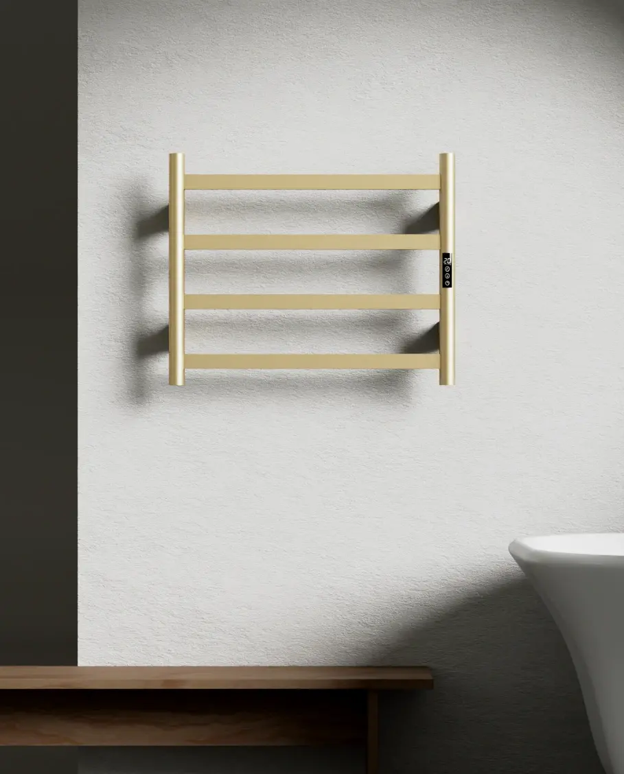 Sèche-serviettes Kalia 90W en doré Brossé Compact