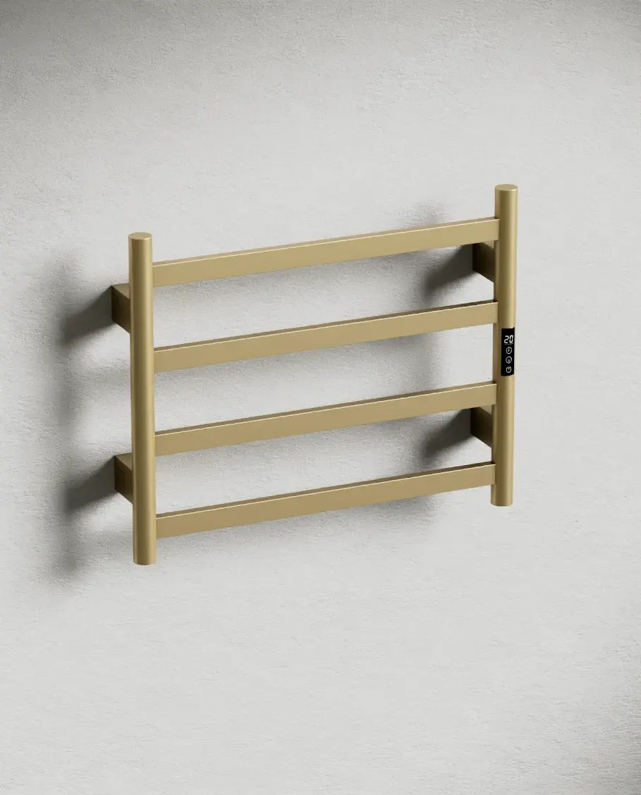 Sèche serviette 57.3x47.4x9.3cm, 90W, Doré brossé, Kalia 