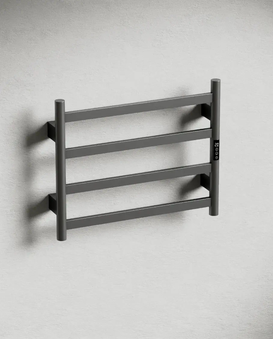 Sèche serviette 57.3x47.4x9.3cm, 90W, Gun métal brossé, Kalia 