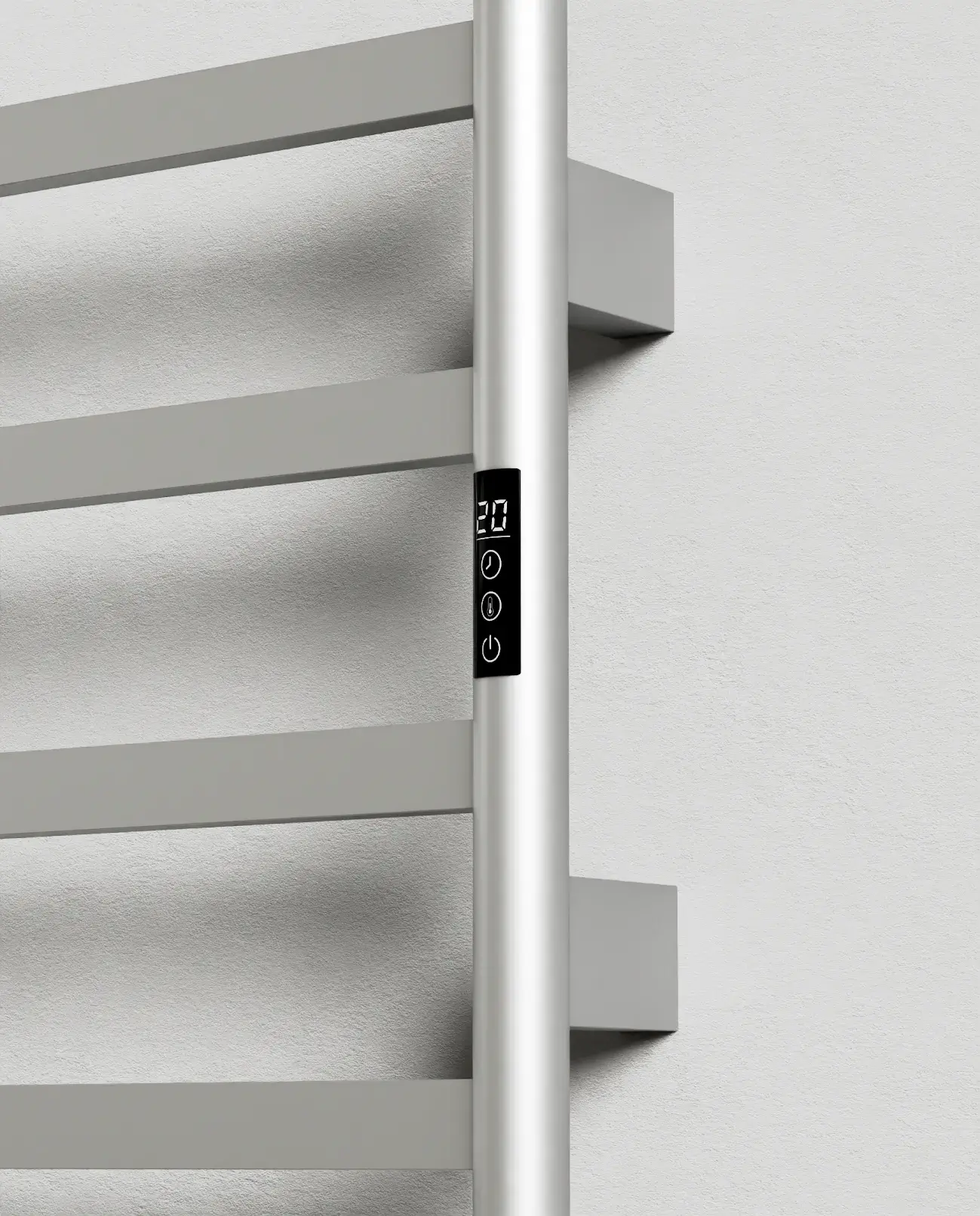Sèche serviette 57.3x47.4x9.3cm, 90W, Inox brossé, Kalia   