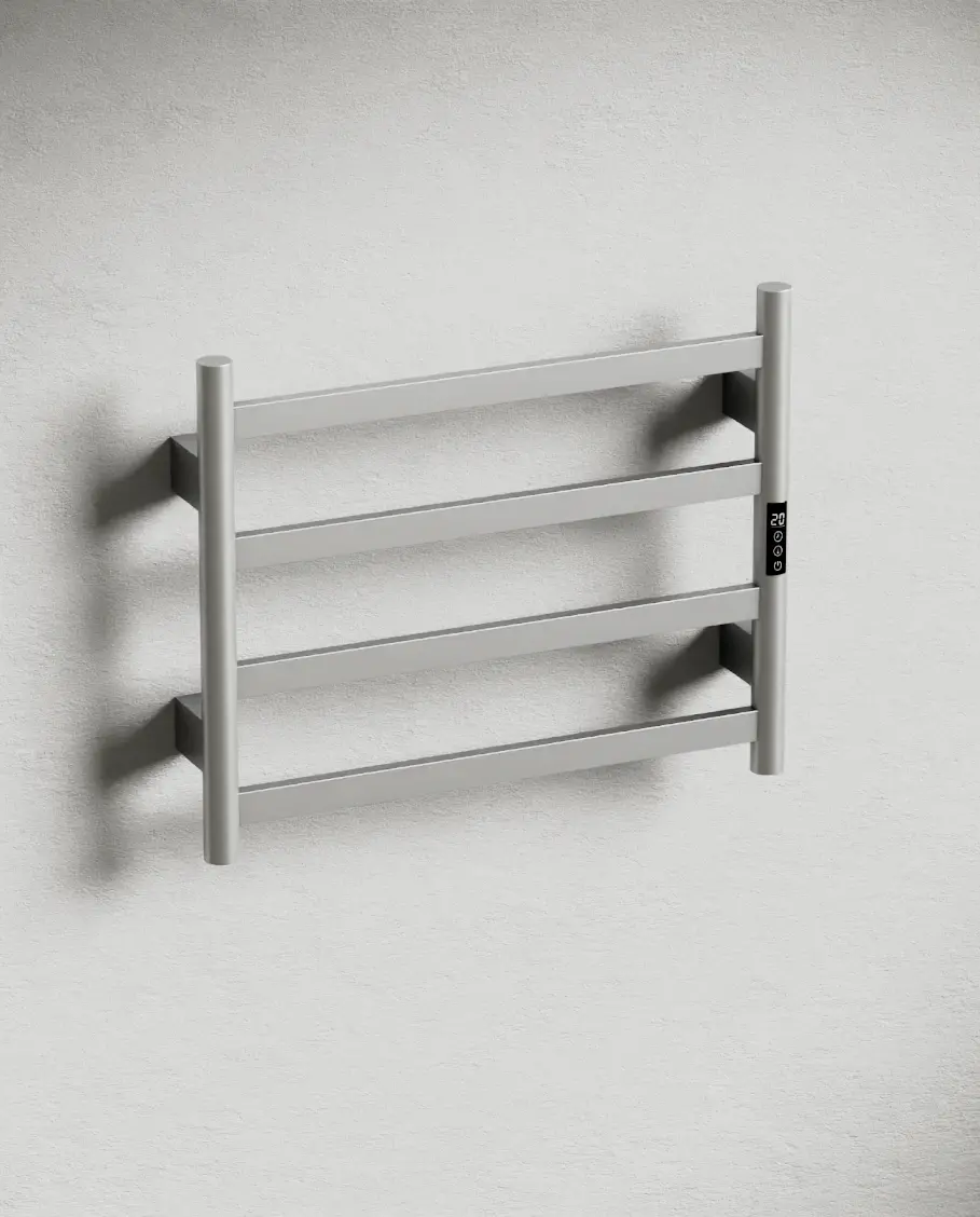 Sèche serviette 57.3x47.4x9.3cm, 90W, Inox brossé, Kalia   