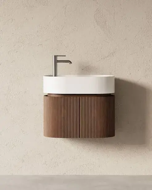 Meuble avec vasque 60x37, oblong, noyer, Omnia 