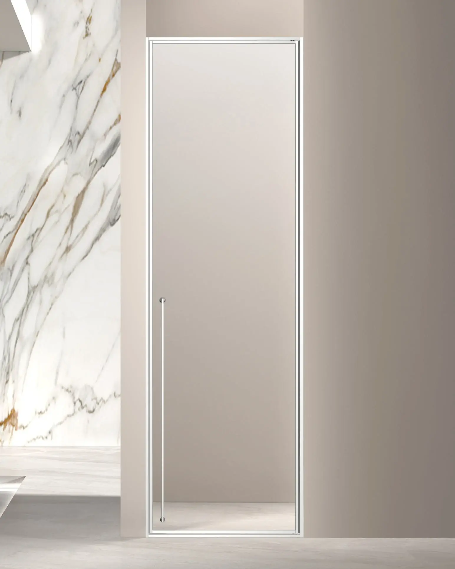 Porte de douche pivotante réversible de 58 à 92 cm, hauteur 220cm, Chrome, Venus