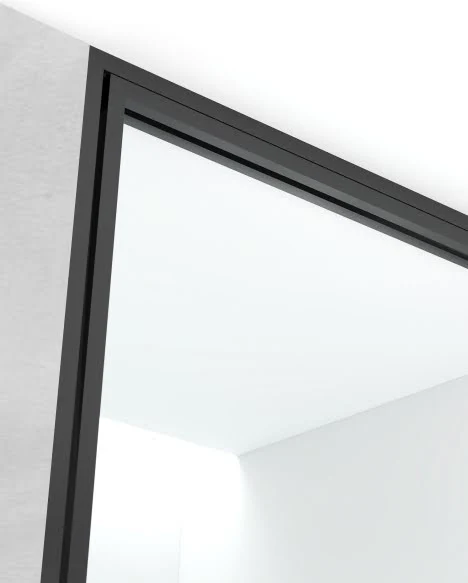 Porte de douche pivotante réversible de 58 à 92 cm, hauteur 220cm, noir mat, Venus 