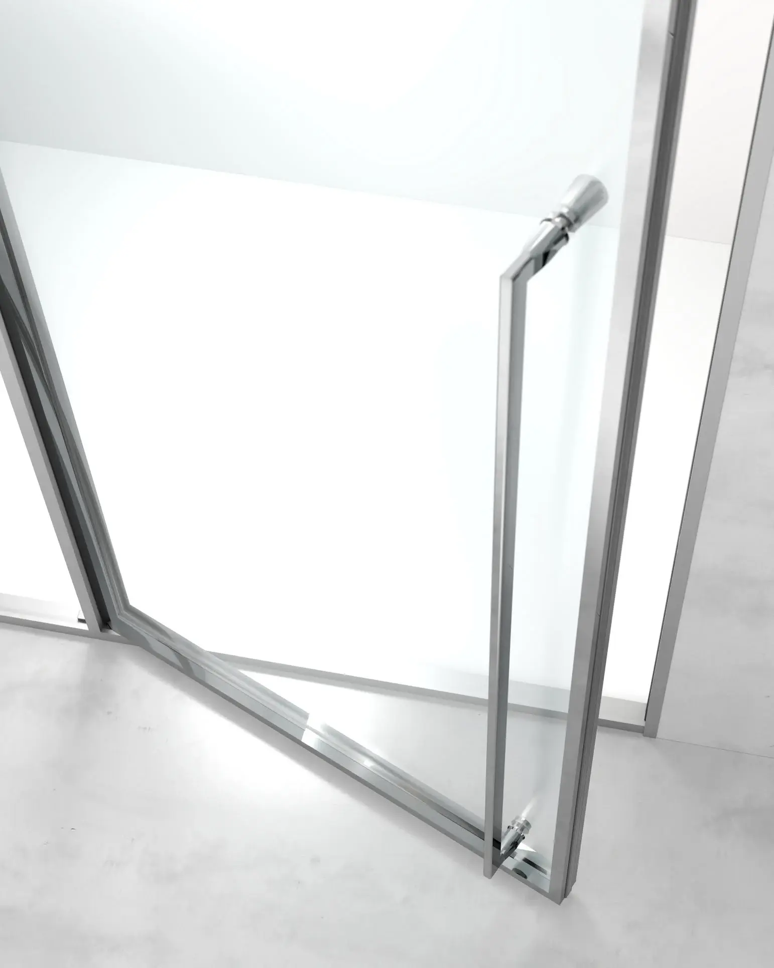 Porte de douche pivotante + fixe, réversible, de 98 à 142cm, hauteur 220cm, Chromé, Diane 