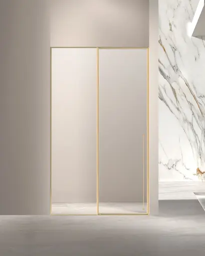 Porte pivotante + fixe doré.webp
