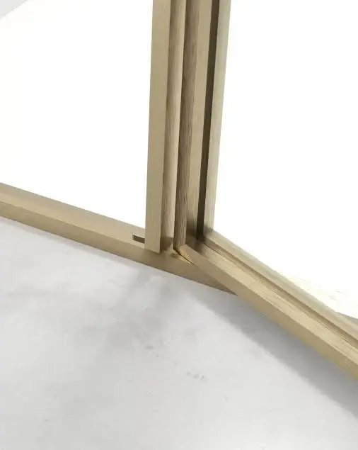 Porte de douche pivotante + fixe, réversible, de 98 à 142cm, hauteur 220cm, Doré brossé, Diane 