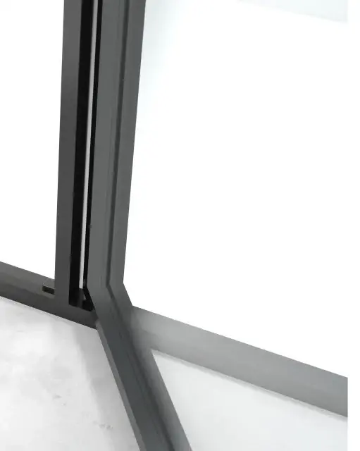 Porte de douche pivotante + fixe, réversible, de 98 à 142cm, hauteur 220cm, Noir mat, Diane 