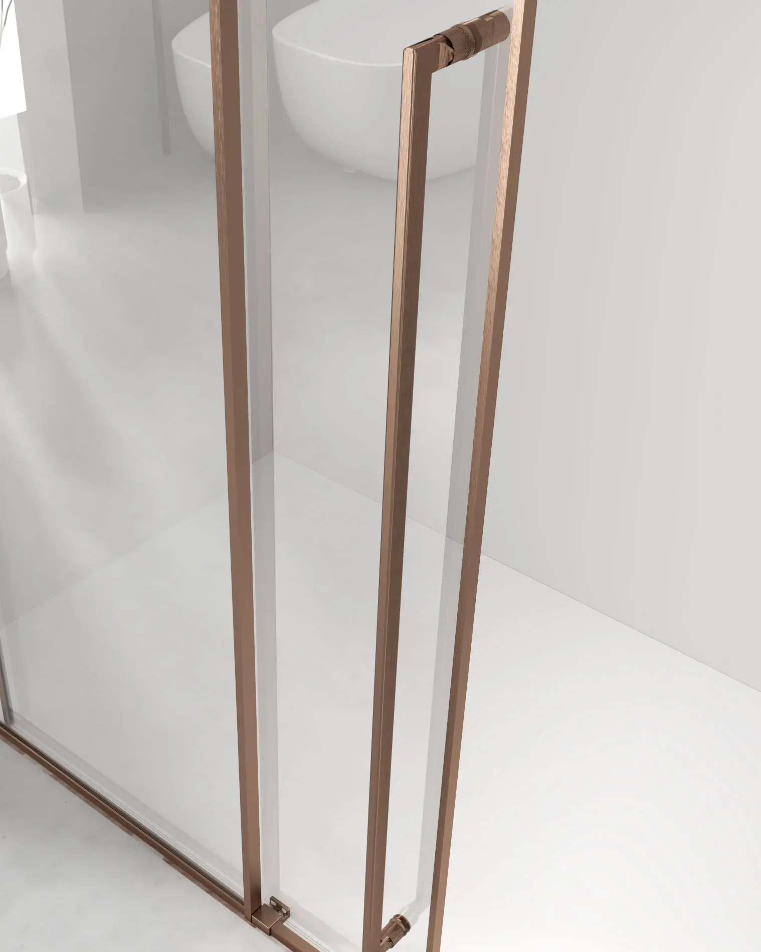 Porte de douche coulissante réversible, de 118 à 142 cm, hauteur 220cm, Doré brossé, Neptune  