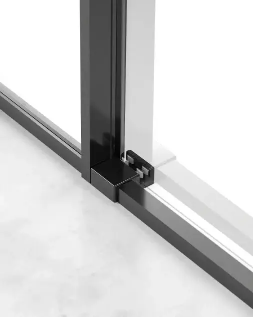 Porte de douche coulissante réversible, de 118 à 140 cm, hauteur 220cm, Noir mat , Neptune