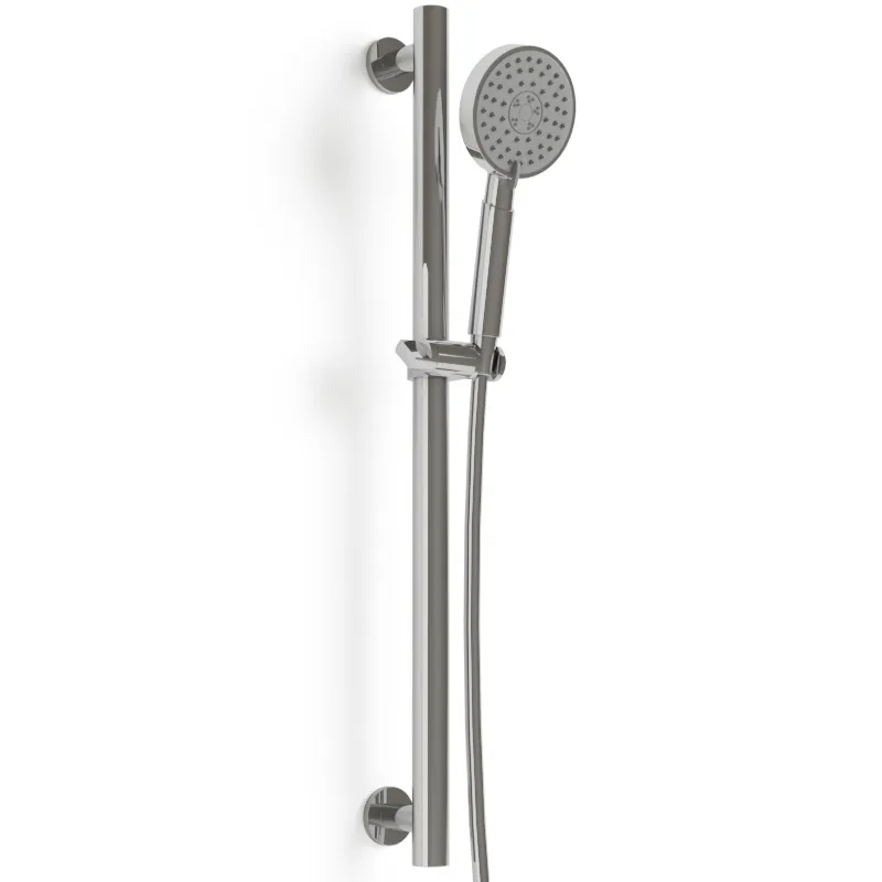 Set de douche complet avec barre, douchette ronde Châtelet II, chrome (1).webp