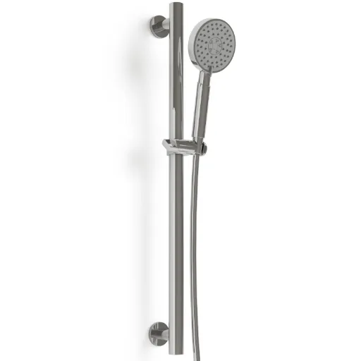 Set de douche complet avec barre, douchette ronde Châtelet II, chrome (1).webp
