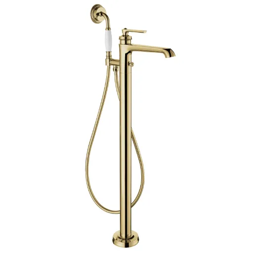 Robinet mitigeur de bain au sol, doré, Liberty.webp
