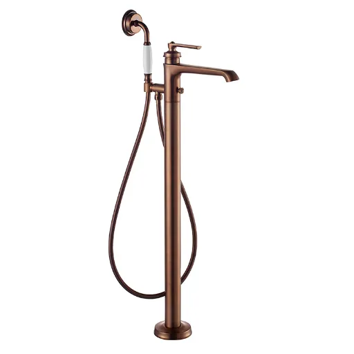 Robinet mitigeur de bain au sol, cuivre Liberty.webp