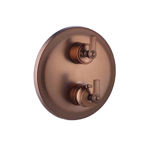 Liberty, robinet de douche thermostatique à encaster, traité cuivre.webp