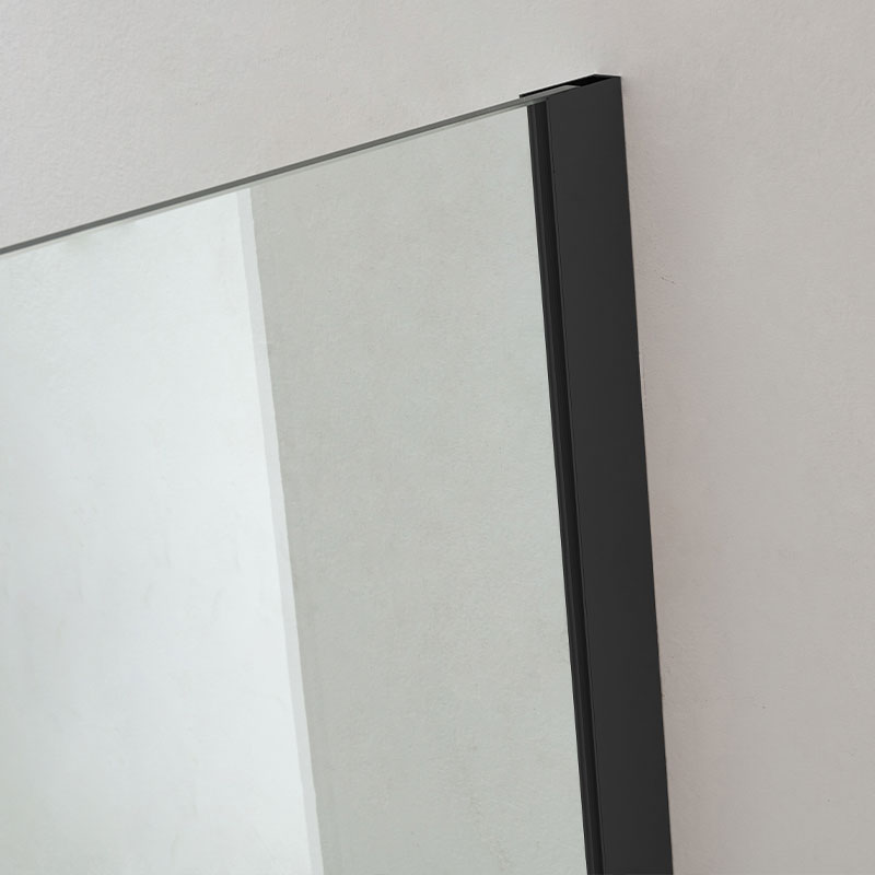 Paroi de douche fixe 60 à 160 cm, profilé noir mat, Altea Black