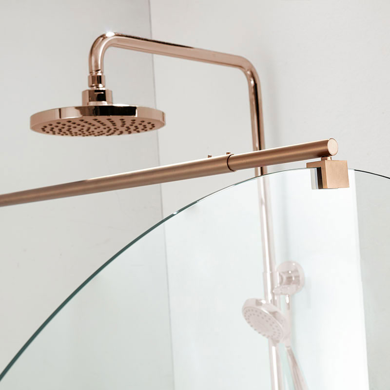 Paroi de douche arrondie, profilé doré rose brossé, Altea Round