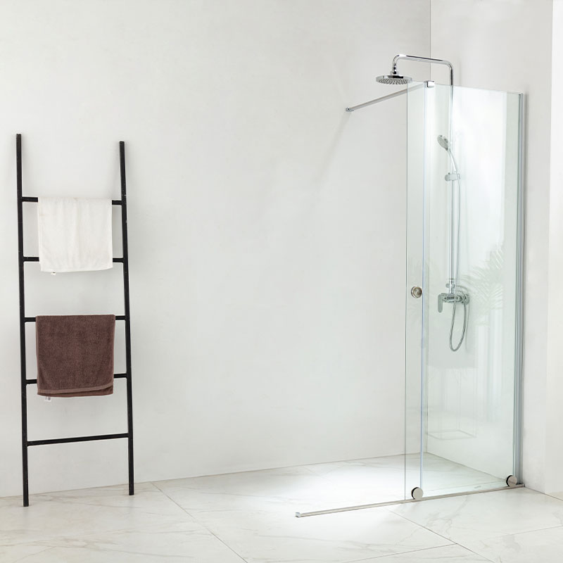 Paroi de douche 120 ou 140 cm, fixe + porte coulissante, profilé chromé, Arca